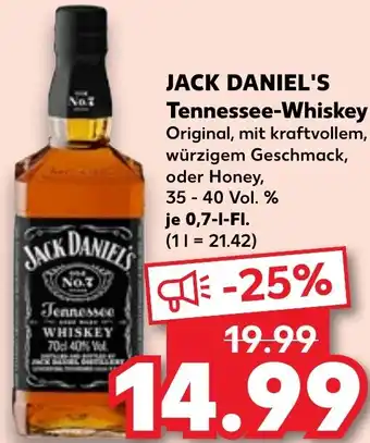 Kaufland DE JACK DANIEL'S Tennessee-Whiskey 70 cl aanbieding