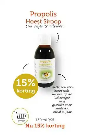 De Rode Pilaren Propolis Hoest Siroop 15% Korting 150 ml aanbieding