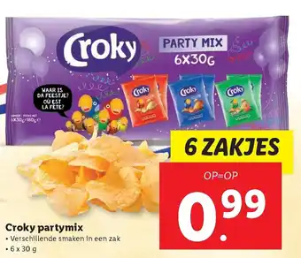 Lidl Croky Partymix 6*30g aanbieding