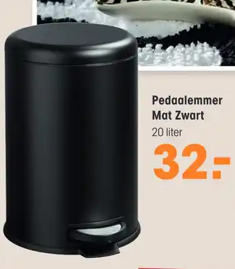 Kwantum Pedaalemmer Mat Zwart 20liter aanbieding