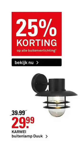 Karwei Karwei Buitenlamp Duuk 25% Korting aanbieding