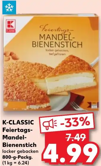 Kaufland DE K-CLASSIC Feiertags Mandel Bienenstich 800g aanbieding