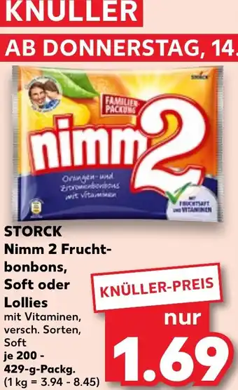 Kaufland DE STORCK Nimm2 Frucht bonbons, Soft oder Lollies aanbieding