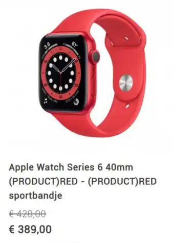 Amac Apple Watch Series 6 40mm Red sportbandje aanbieding