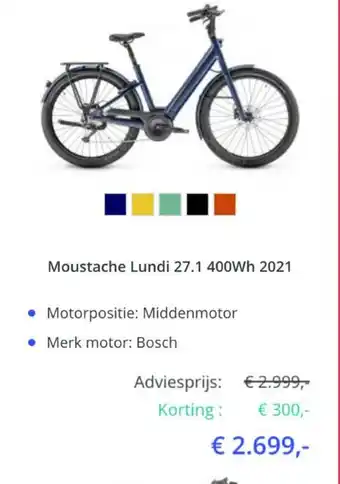 Fietsenwinkel Moustache Lundi 27.1 400Wh 2021 aanbieding