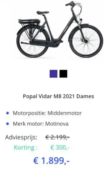 Fietsenwinkel Popal Vidar M8 2021 Dames aanbieding