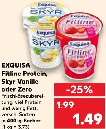 Kaufland DE EXQUISA Fitline Protein, Skyr Vanille oder Zero 400g aanbieding