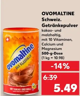 Kaufland DE OVOMALTINE Getränkepulver 500g aanbieding
