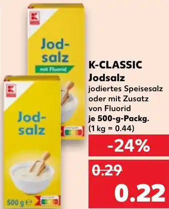 Kaufland DE K-CLASSIC Jodsalz 500g aanbieding