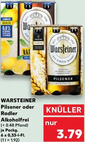 Kaufland DE WARSTEINER Pilsener oder Radler Alkoholfrei 6 x 330ml aanbieding