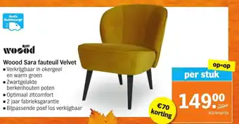 Albert Heijn Woood Fauteuil Sara velvet aanbieding