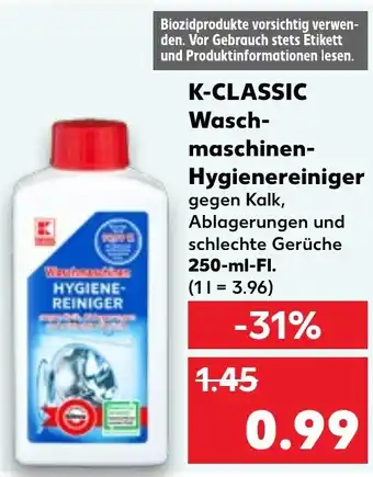 Kaufland DE K-CLASSIC Waschmaschinen Hygienereiniger 250ml aanbieding