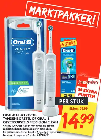 Dekamarkt Oral-B Elektrische Tandenborstel Of Oral-B Opzetborstels Precision Clean aanbieding