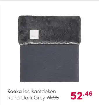 Baby & Tiener Koeka ledikantdeken runa dark grey aanbieding