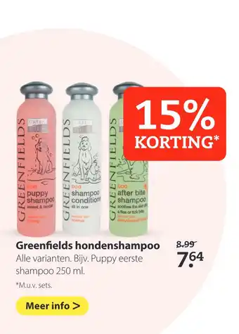 Boerenbond Greenfields hondenshampoo aanbieding