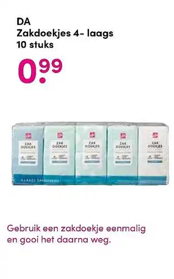 DA DA zakdoekjes 4- laags aanbieding
