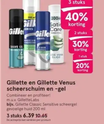 Etos Gillette en Gillette Venus scheerschuim en -gel aanbieding