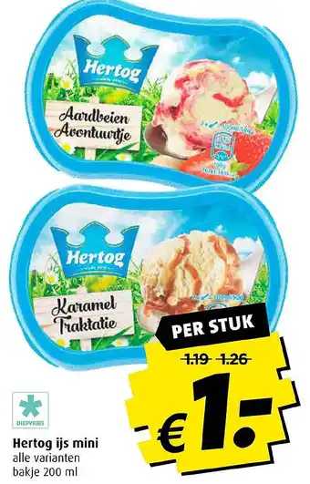 Boni Hertog ijs mini aanbieding