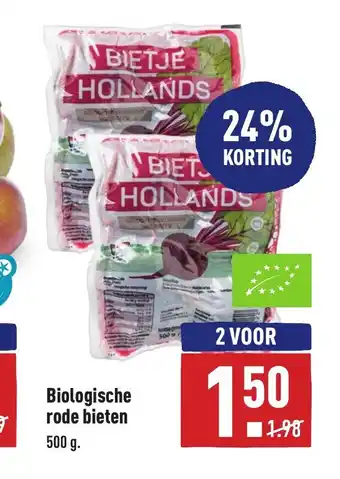 ALDI Biologische Rode Bieten 500g 2 voor aanbieding