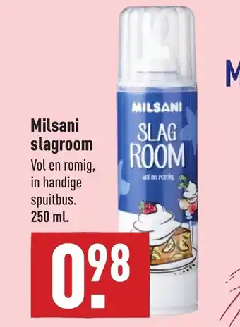 ALDI Milsani Slagroom 250 ml aanbieding