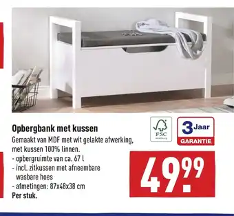 ALDI Opbergbank Met Kussen per stuk aanbieding