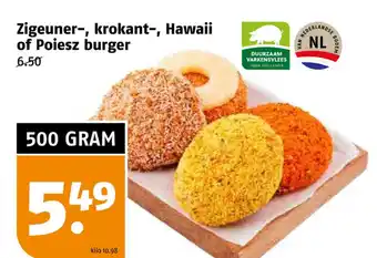 Poiesz Zigeuner-, krokant-, Hawaii of Poiesz burger 500 gram aanbieding