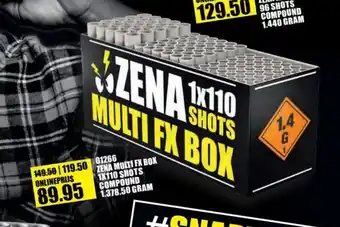 Binckhorst Vuurwerk 01266 Zena Multi FX Box 1X110 shots Compound 1,378,50 gram aanbieding