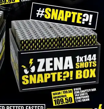 Binckhorst Vuurwerk 01620 Zena Snapte?! Box 144 shots Compound 1,742 gram aanbieding