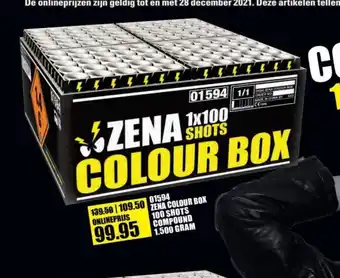 Binckhorst Vuurwerk 01594 Zena Colour Box 100 shots Compound 1,500 gram aanbieding