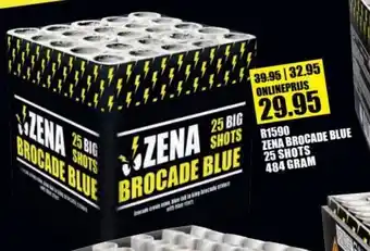 Binckhorst Vuurwerk R1590 Zena Brocade Blue 25 shots 484 gram aanbieding