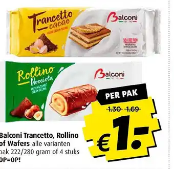 Boni Balconi Trancetto, Rollino of Wafers aanbieding