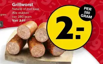 Hoogvliet Grillworst naturel of met kaas aanbieding