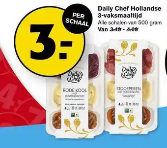 Hoogvliet Daily chef hollandse 3-vaksmaaltijd aanbieding