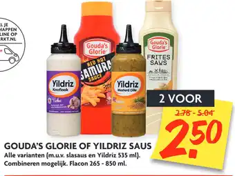 Dekamarkt Gouda's Glorie of Yildriz Saus 26-850ml aanbieding