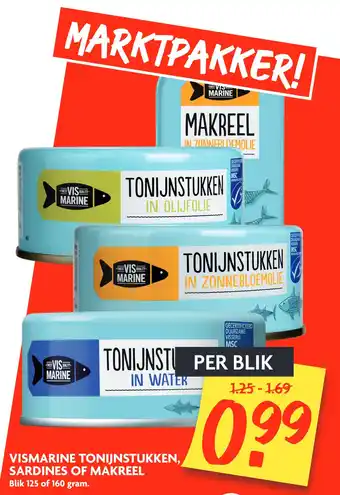 Dekamarkt Vismarine Tonijnstukken, Sardines Of Makreel 125 of 160gram aanbieding