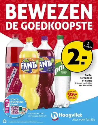 Hoogvliet Fanta, fernandes of sprite aanbieding