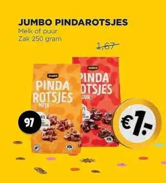 Jumbo Jumbo Pindarotsjes Melk Of Puur  250 gram aanbieding