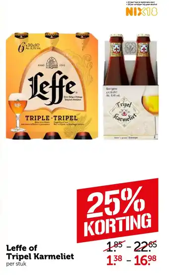 Coop Leffe of tripel karmeliet aanbieding