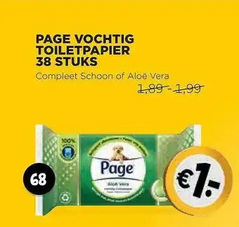 Jumbo Page Vochtig Toiletpapier 38 Stuks Compleet Schoon Of Aloë Vera aanbieding