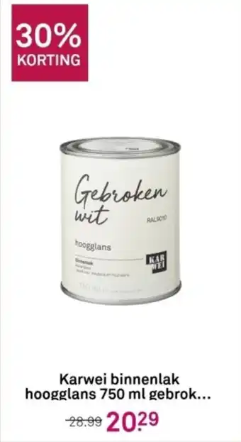 Karwei Binnenlak hoogglans 750 ml gebrok... aanbieding