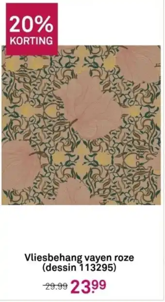 Karwei Vliesbehang vayen roze dessin 113295 aanbieding