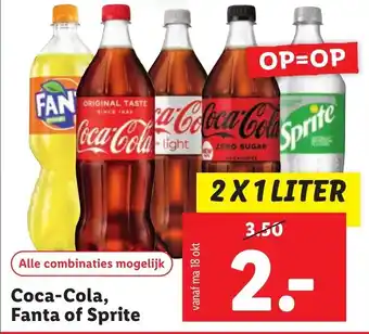 Lidl Coca-Cola, Fanta of Sprite aanbieding