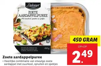 Lidl Zoete aardappelpuree 450g aanbieding