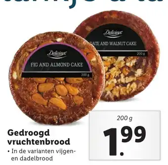 Lidl Gedroogd vruchtenbrood 200g aanbieding