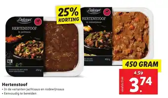 Lidl Hertenstoof 450g aanbieding