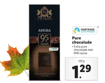 Lidl Pure chocolade 125g aanbieding