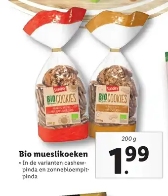 Lidl Bio mueslikoeken 200g aanbieding