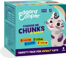 Intratuin Edgard & Cooper kattenvoer chuncks in saus adult 85 g 8 stuks aanbieding