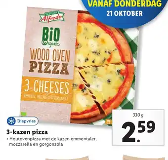 Lidl 3-kazen pizza 330g aanbieding