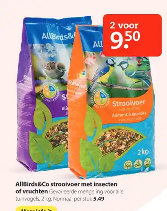 Pets Place AllBirds&Co strooivoer met insecten of vruchten 2 kg aanbieding